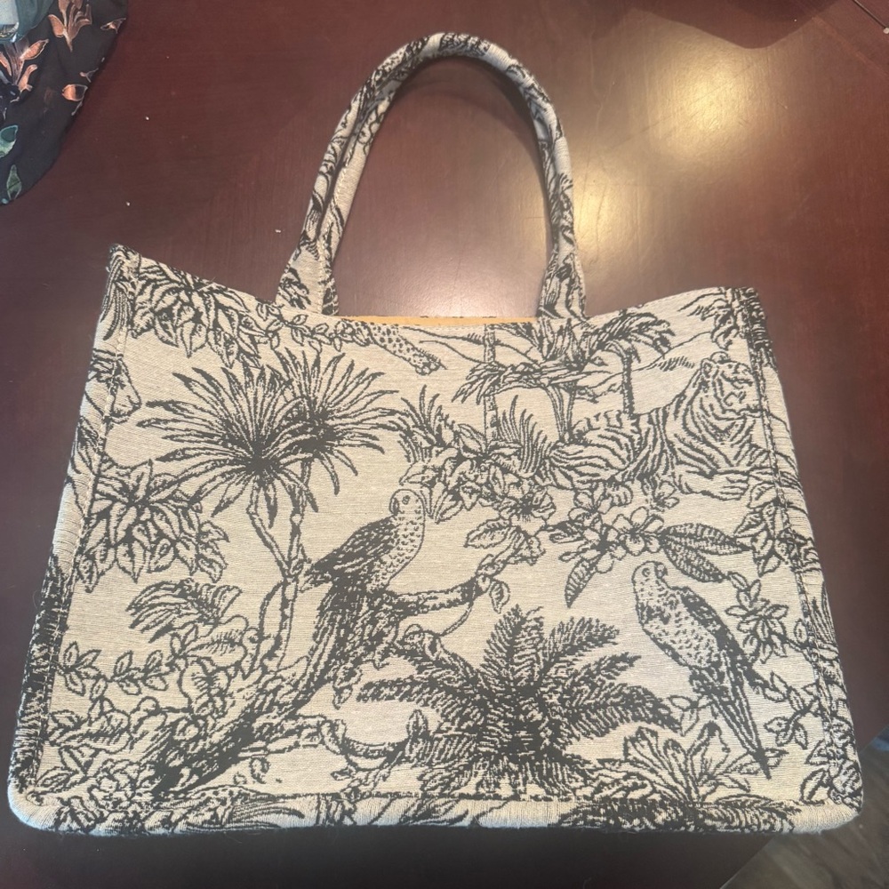 Elegant Black and Cream Tote Bag